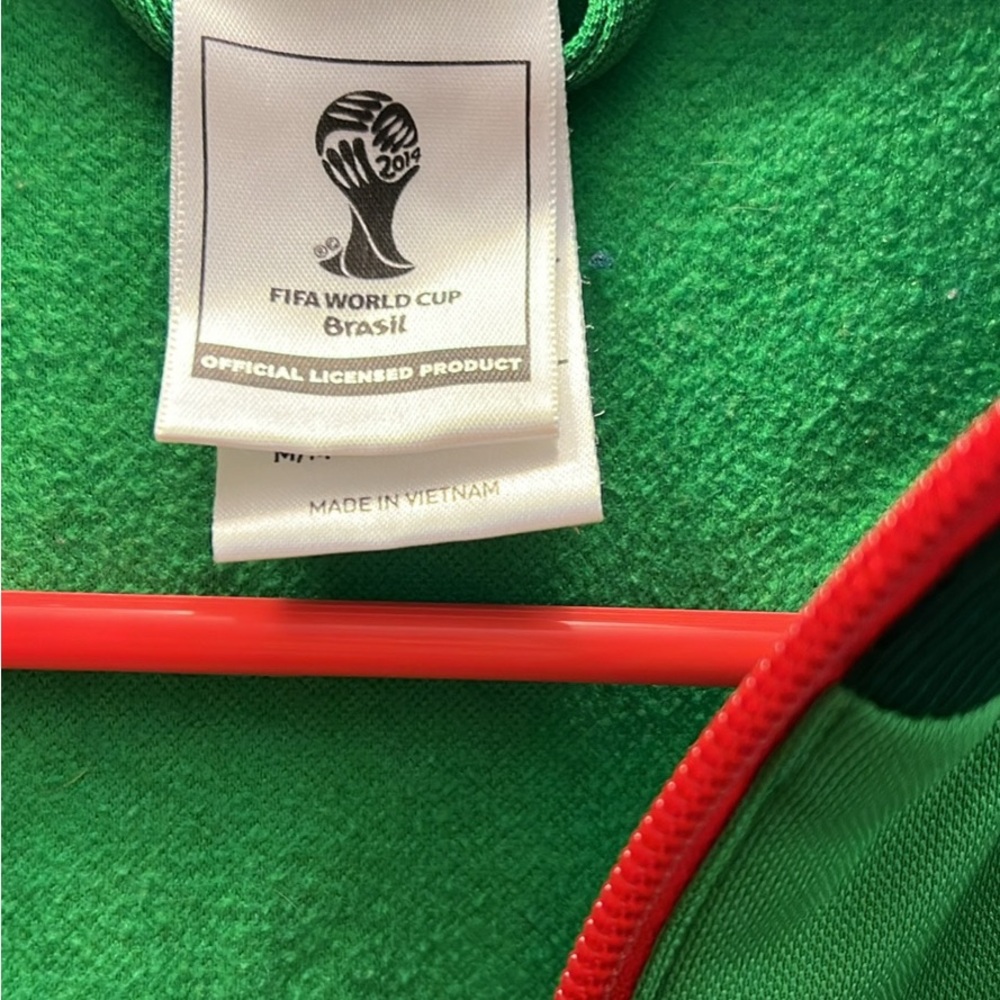 Adidas Kids Vibrant Green Jacket with Red Zipper - Picture 2 of 3